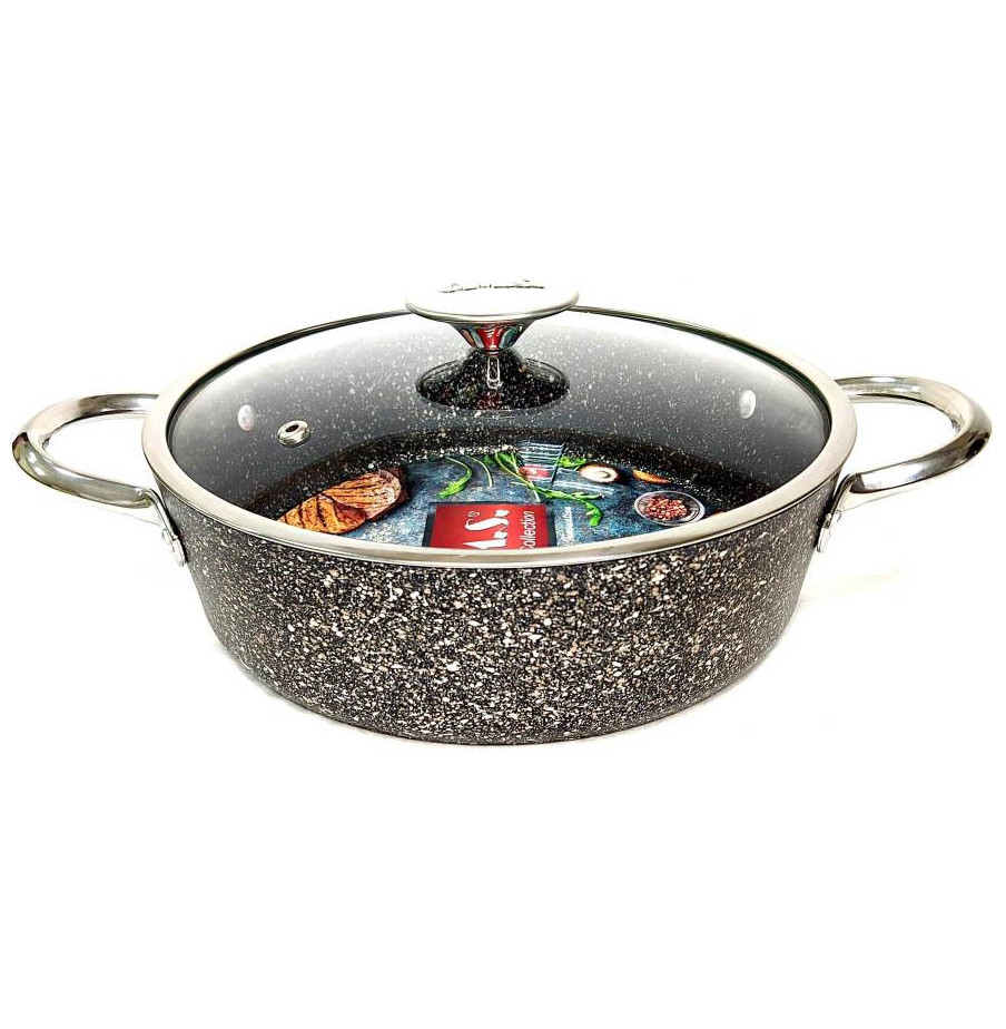 

Сотейник 30 х 8,5 см 5 л чёрный O.M.S. Collection "GRANITE SINGLES" / 288926, GRANITE SINGLES