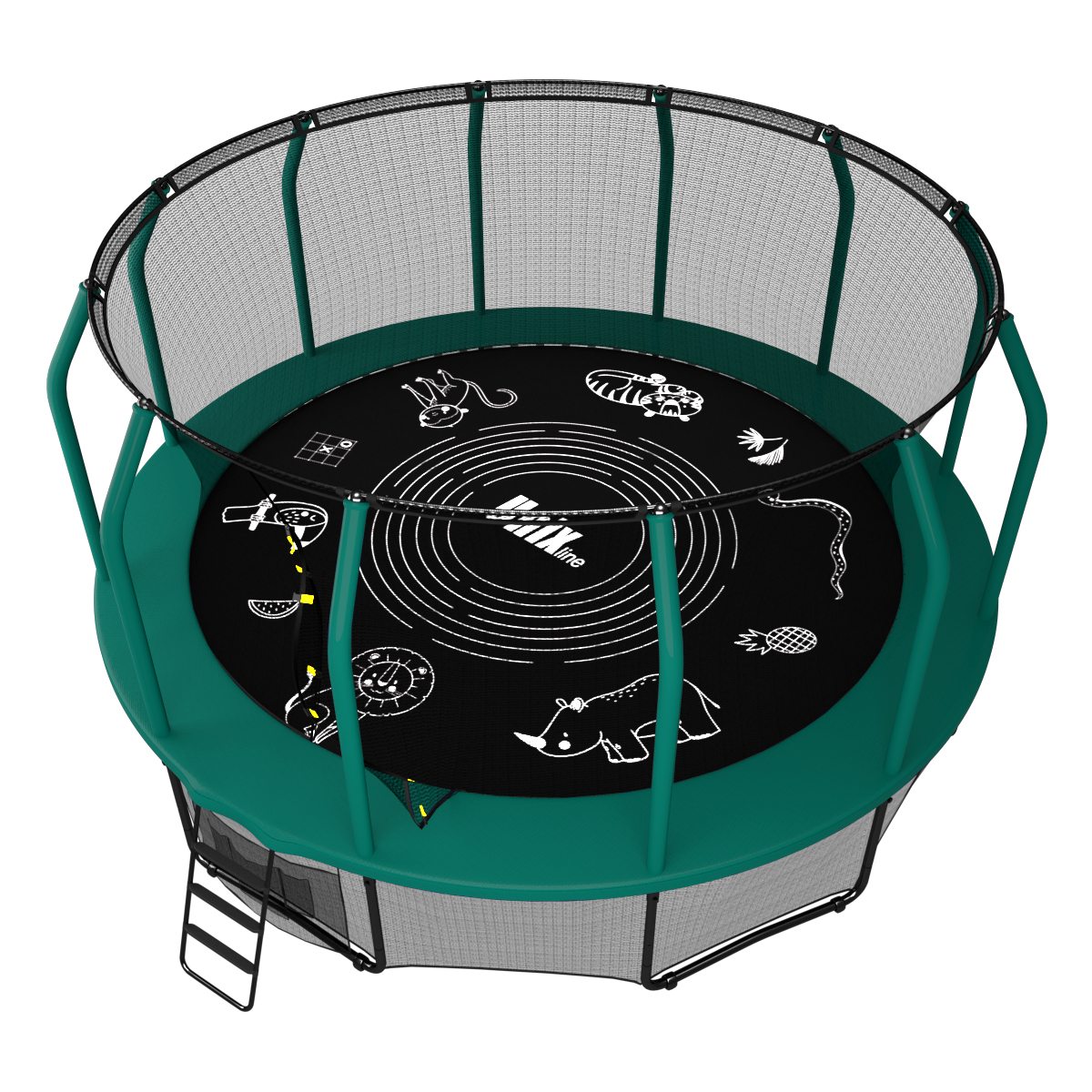 

Батут UNIX Supreme Game с сеткой и лестницей 427 см, green, Supreme Game
