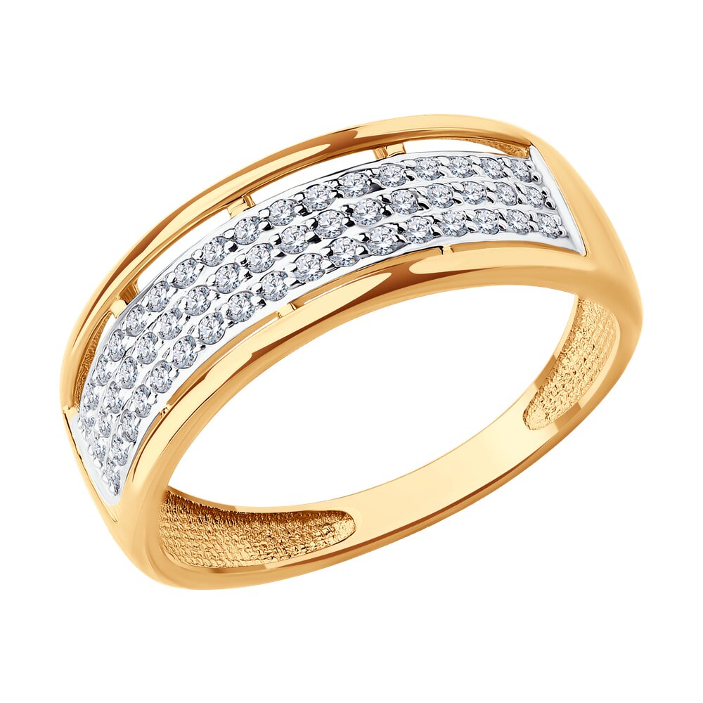 

Кольцо из золота р.  Diamant 51-110-02814-1, фианит, 51-110-02814-1