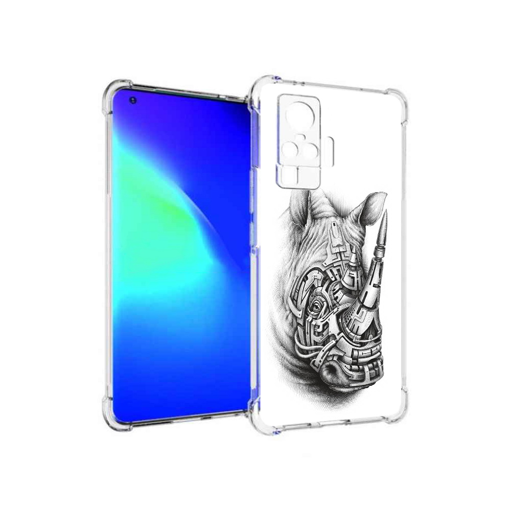

Чехол MyPads Tocco для Vivo X50 Pro стальной носорог (PT151209.405.620), Прозрачный, Tocco