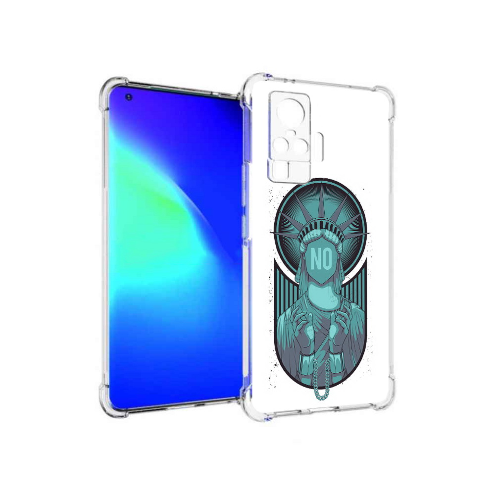 

Чехол MyPads Tocco для Vivo X50 Pro статуя свободы зеленый (PT151209.405.623), Прозрачный, Tocco