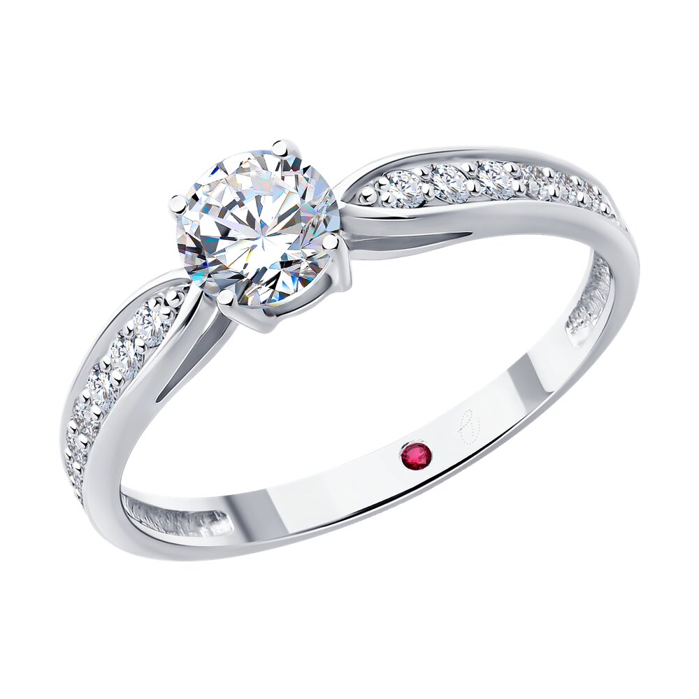 

Кольцо из золота р. 16,5 Diamant 52-210-02740-1, бриллиант искусственный\рубин, 52-210-02740-1