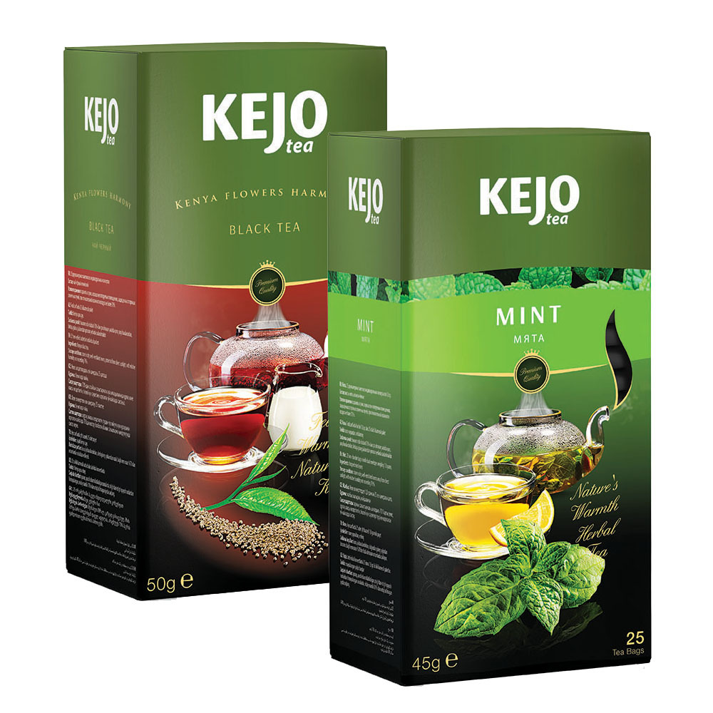 

Набор чая KEJOfoods Кения черный 25 пакетиков, Мята 25 пакетиков