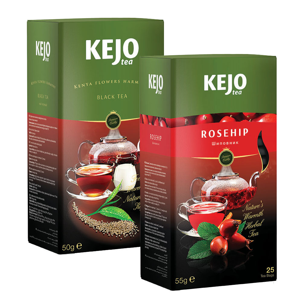 

Набор чая KEJOfoods Кения черный 25 пакетиков, Шиповник 25 пакетиков
