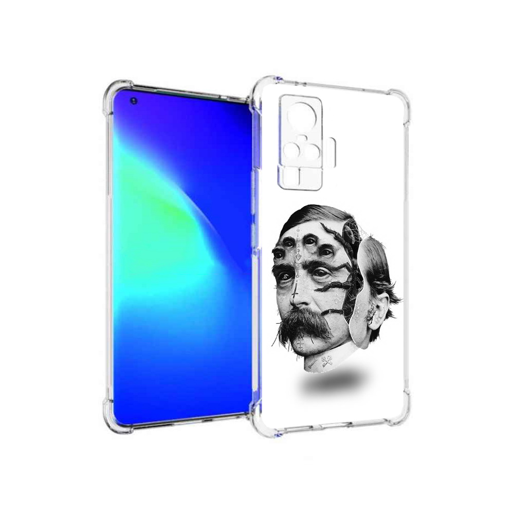 

Чехол MyPads Tocco для Vivo X50 Pro страшное лицо мужчины (PT151209.405.629), Прозрачный, Tocco