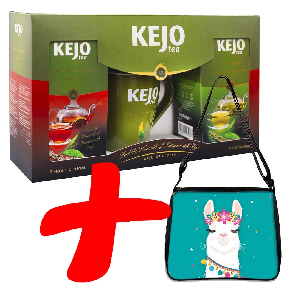 

Подарочный набор KEJOfoods Черный и зеленый чай 50 пакетиков, кружка, сумка Лама