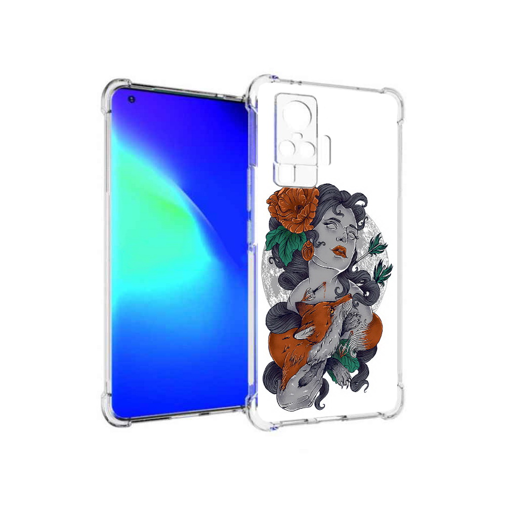 

Чехол MyPads Tocco для Vivo X50 Pro темная девушка с лисой (PT151209.405.639), Прозрачный, Tocco