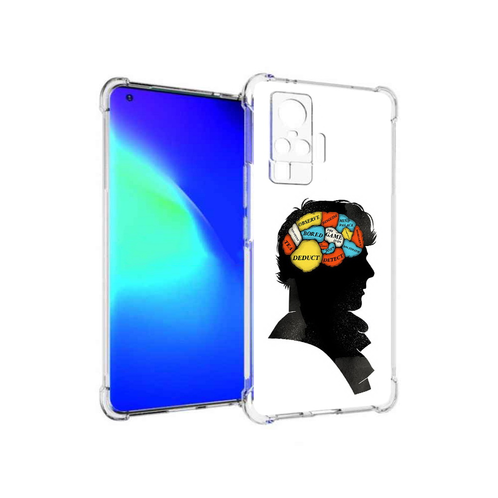 

Чехол MyPads Tocco для Vivo X50 Pro темный рисунок (PT151209.405.640), Прозрачный, Tocco