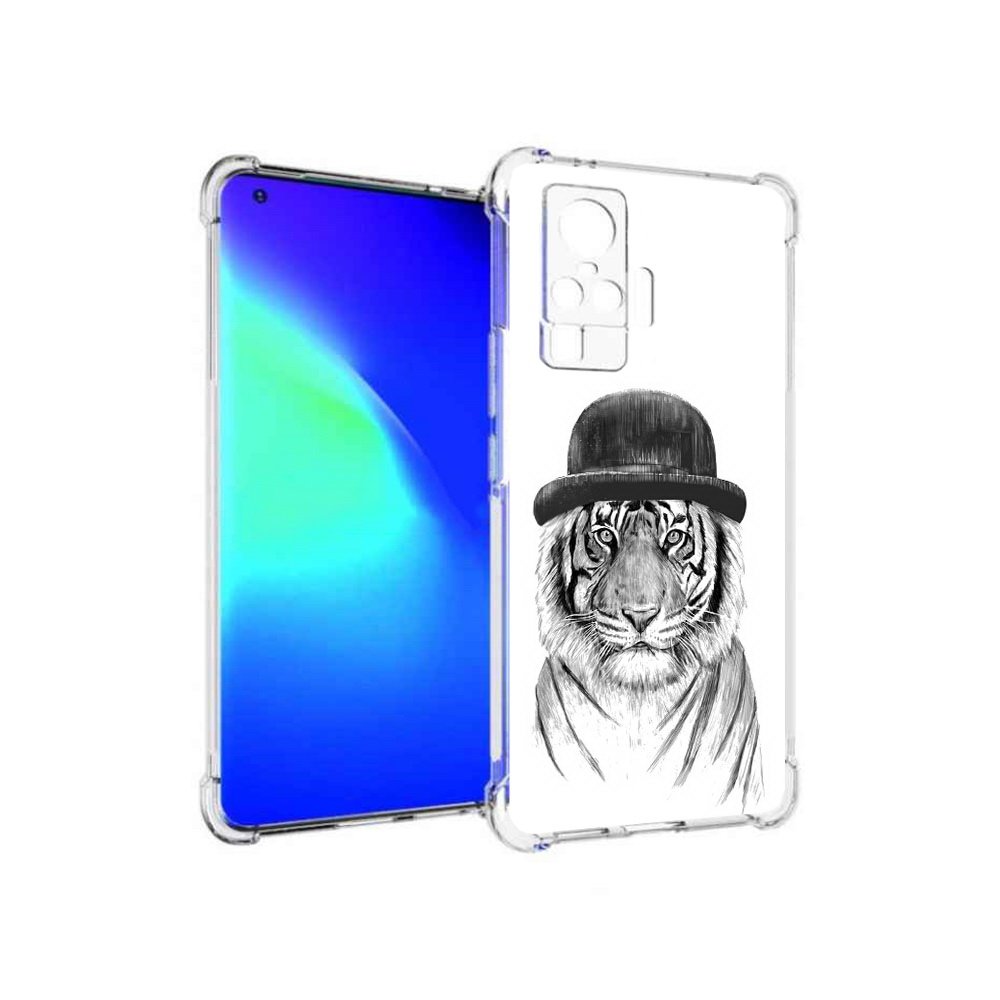 

Чехол MyPads Tocco для Vivo X50 Pro тигр британец (PT151209.405.641), Прозрачный, Tocco