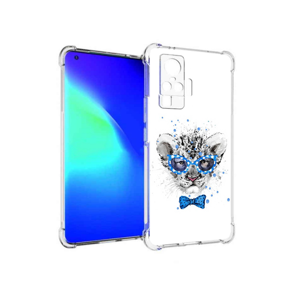 

Чехол MyPads Tocco для Vivo X50 Pro тигренок с бабочкой (PT151209.405.642), Прозрачный, Tocco