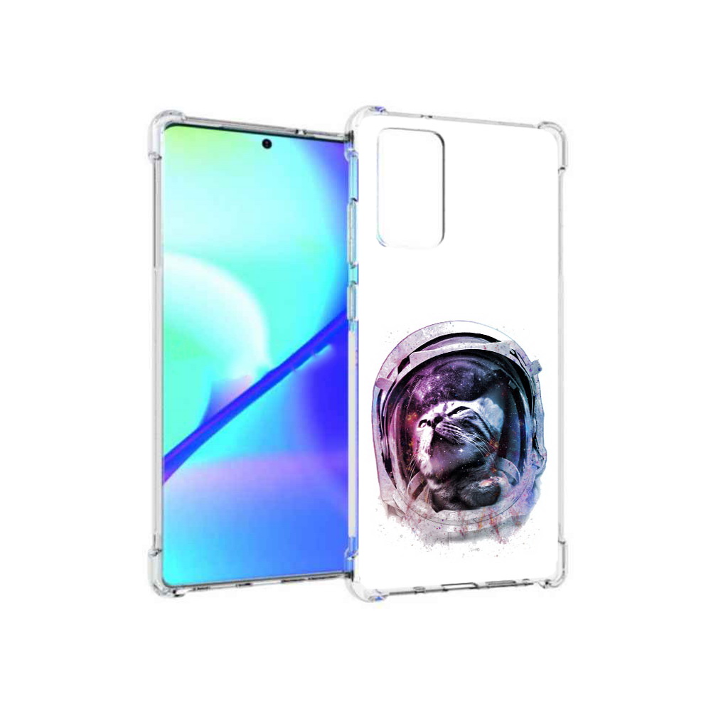 

Чехол MyPads Tocco для Samsung Galaxy Note 20 кот в шлеме (PT152536.527.396), Прозрачный, Tocco