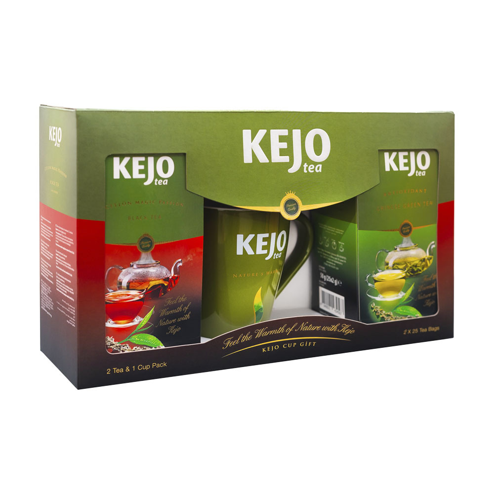 

Подарочный набор KEJOfoods Черный и зеленый чай 50 пакетиков, кружка