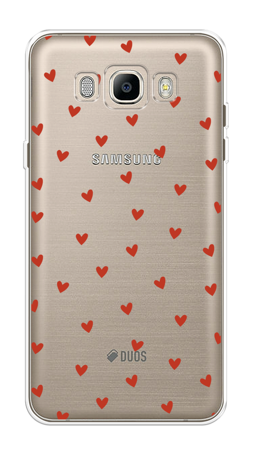 

Чехол на Samsung Galaxy J5 2016 "Red hearts", Красный;прозрачный, 22750-1