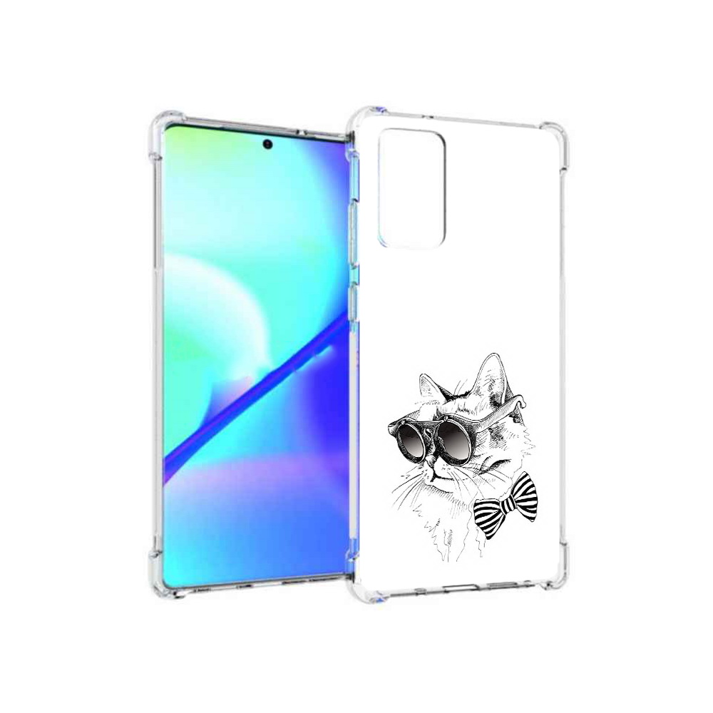 

Чехол MyPads Tocco для Samsung Galaxy Note 20 крутая кошка в очках (PT152536.527.421), Прозрачный, Tocco