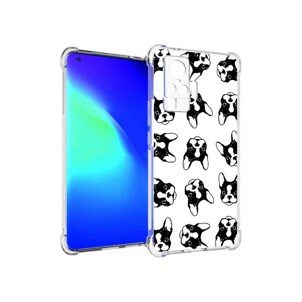 

Чехол MyPads Tocco для Vivo X50 Pro черно белые собачки (PT151209.405.683), Прозрачный, Tocco