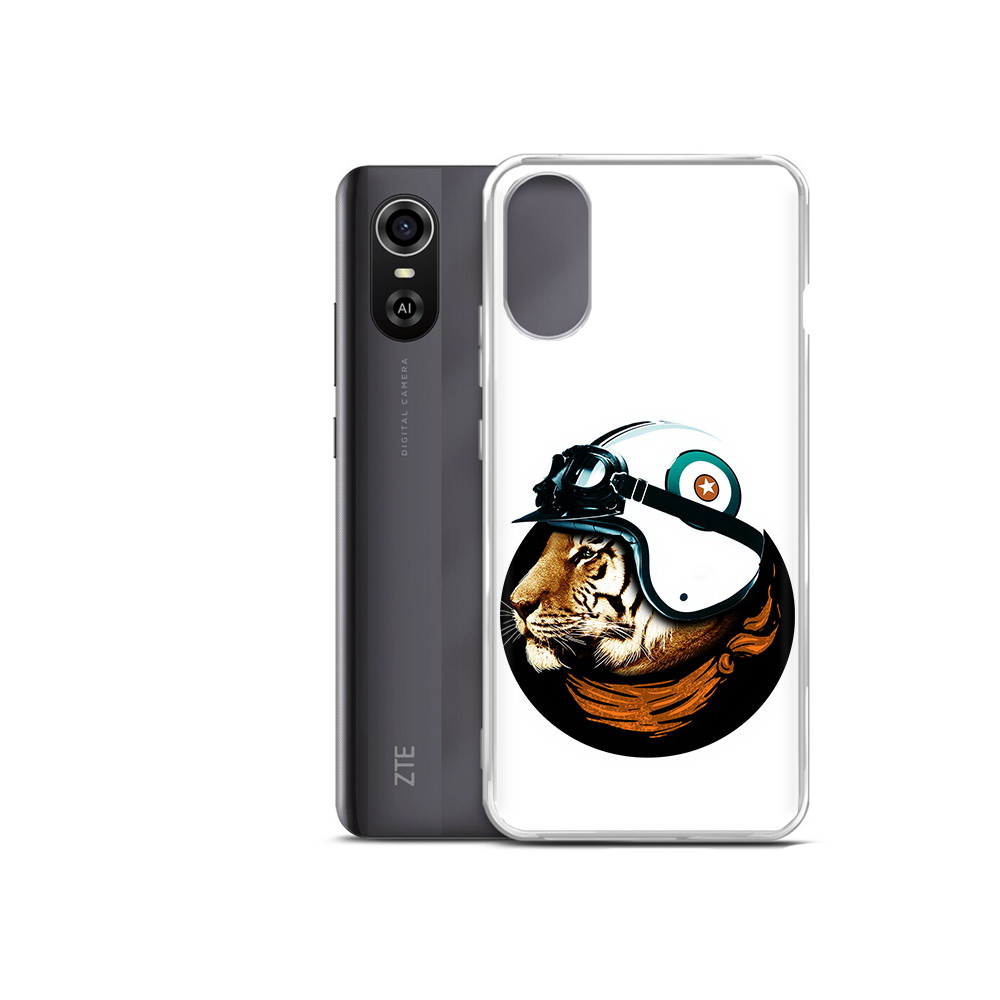 

Чехол MyPads Tocco для ZTE Blade A31 Plus Тигр в шлеме (PT226943.475.171), Прозрачный, Tocco
