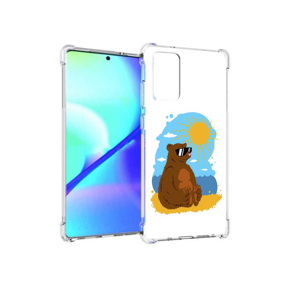 

Чехол MyPads Tocco для Samsung Galaxy Note 20 медведь на чиле (PT152536.527.468), Прозрачный, Tocco