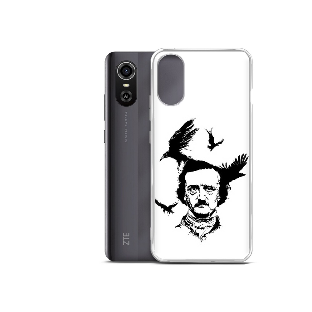 

Чехол MyPads Tocco для ZTE Blade A31 Plus Эдгар Аллан черно белый (PT226943.475.204), Прозрачный, Tocco