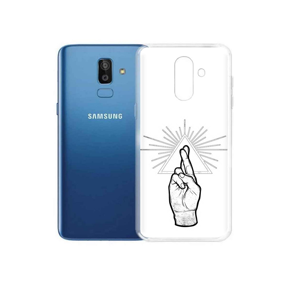 

Чехол MyPads Tocco для Samsung Galaxy J8 черно белая рука (PT226929.592.681), Прозрачный, Tocco