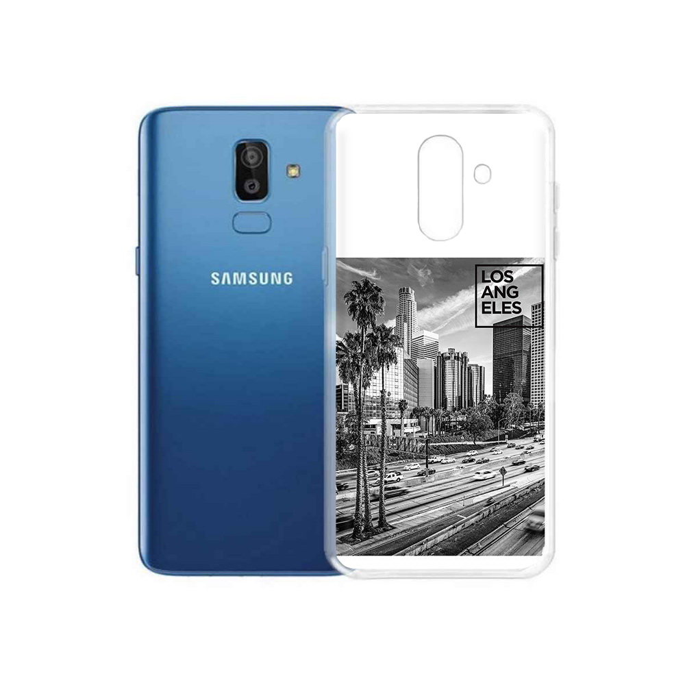

Чехол MyPads Tocco для Samsung Galaxy J8 черно белый лос анджелес (PT226929.592.685), Прозрачный, Tocco