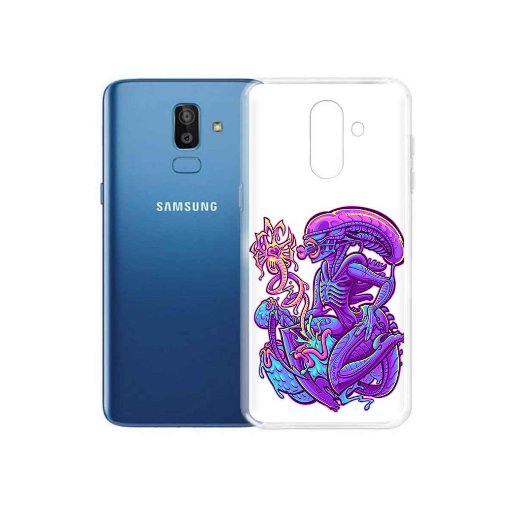 

Чехол MyPads Tocco для Samsung Galaxy J8 чужой фиолетовый цвет (PT226929.592.693), Прозрачный, Tocco