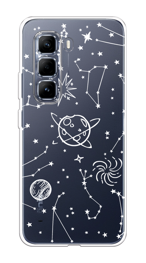 

Чехол на Infinix Hot 50 Pro Планеты в космосе, Белый, 3106950-1