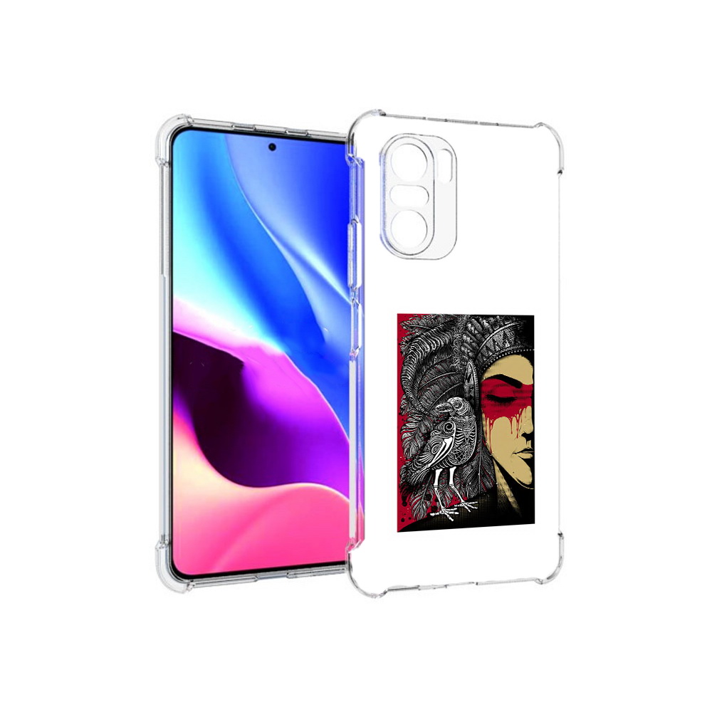 

Чехол MyPads Tocco для Xiaomi Redmi K40 девушка с вороном в абстракции (PT158239.260.311), Прозрачный, Tocco