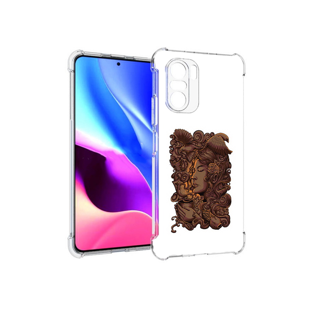 

Чехол MyPads Tocco для Xiaomi Redmi K40 девушка с длинными волосами абстракция, Прозрачный, Tocco