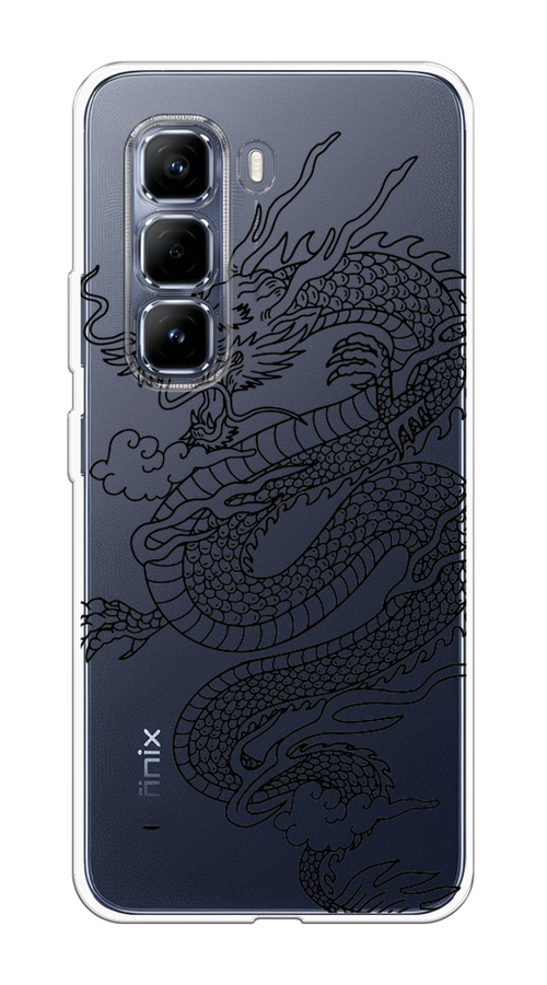 

Чехол на Infinix Hot 50 Pro Большой китайский дракон, Черный;серый, 3106950-1