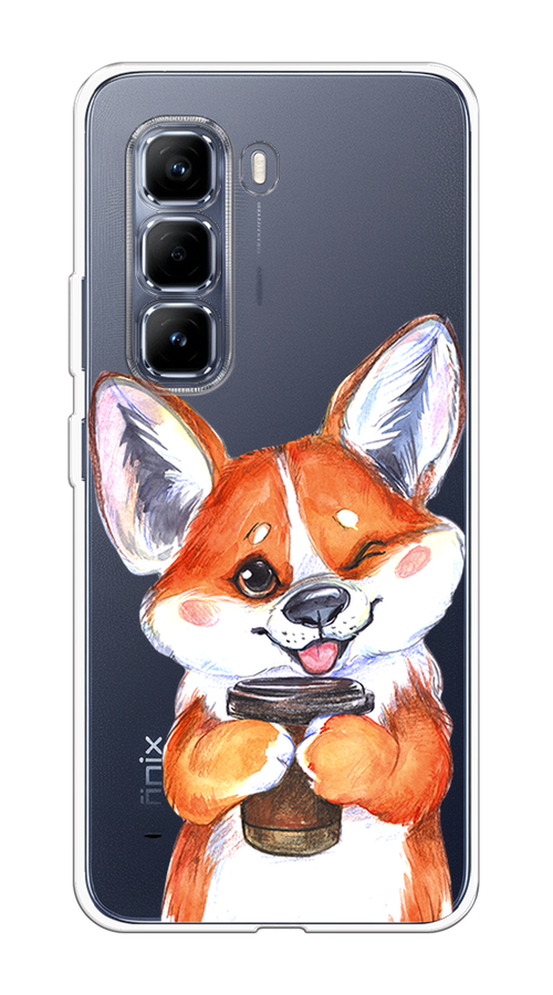 

Чехол на Infinix Hot 50 Pro Корги с кофе, Оранжевый;белый, 3106950-1