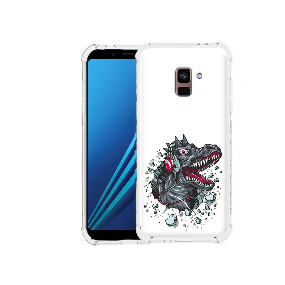 

Чехол MyPads Tocco для Samsung Galaxy A8 Plus Нарисованный динозавр в наушниках, Tocco