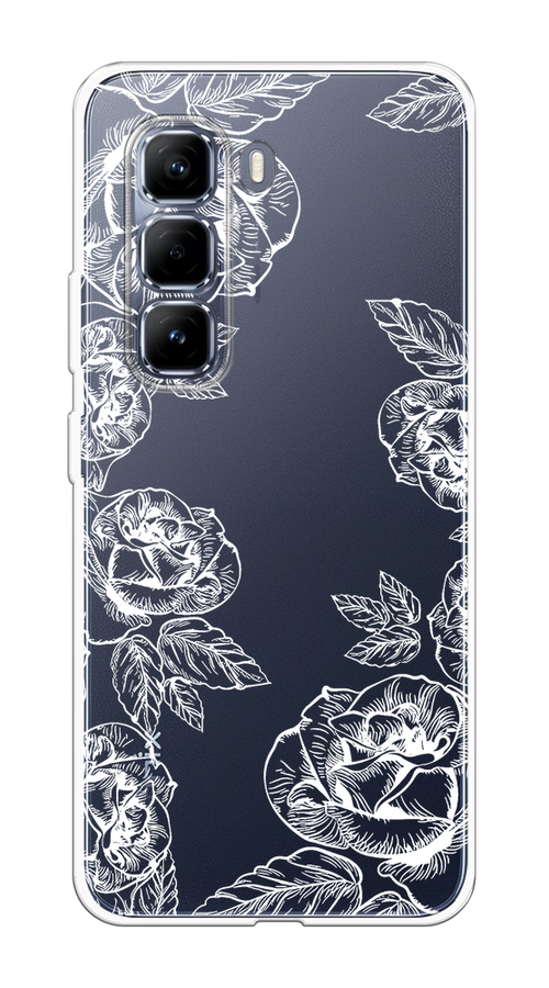 

Чехол на Infinix Hot 50 Pro Розы графика, Черный;серый, 3106950-1