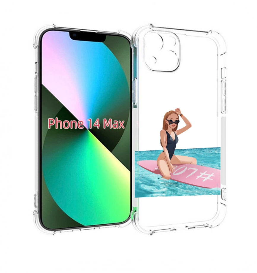 

Чехол MyPads девушка-на-серфе женский для iPhone 14 Plus (6.7), Прозрачный, Tocco