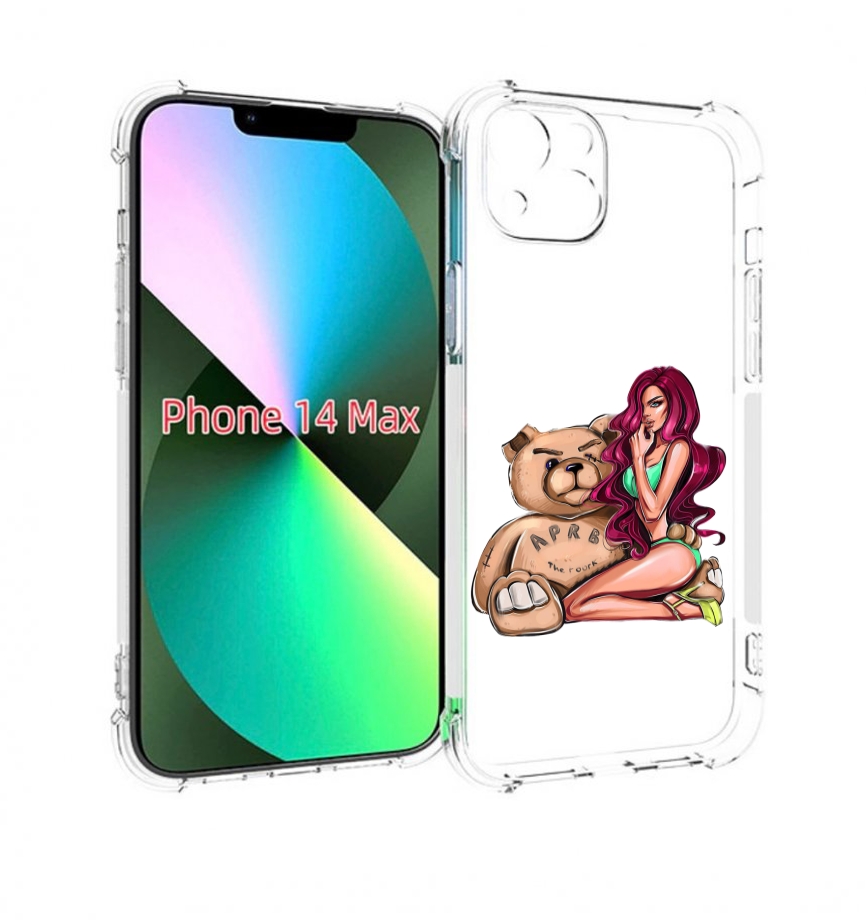 

Чехол MyPads девушка-с-большим-плюшевым-мишкой для iPhone 14 Plus (6.7), Прозрачный, Tocco