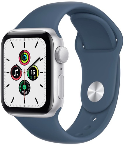 фото Смарт-часы apple watch se gps, 40mm silver with abyss blue sport band