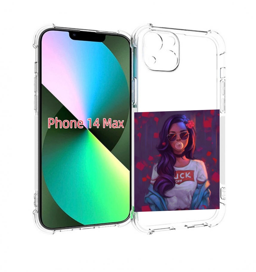 

Чехол MyPads девушка-с-жвачкой женской для iPhone 14 Plus (6.7), Прозрачный, Tocco