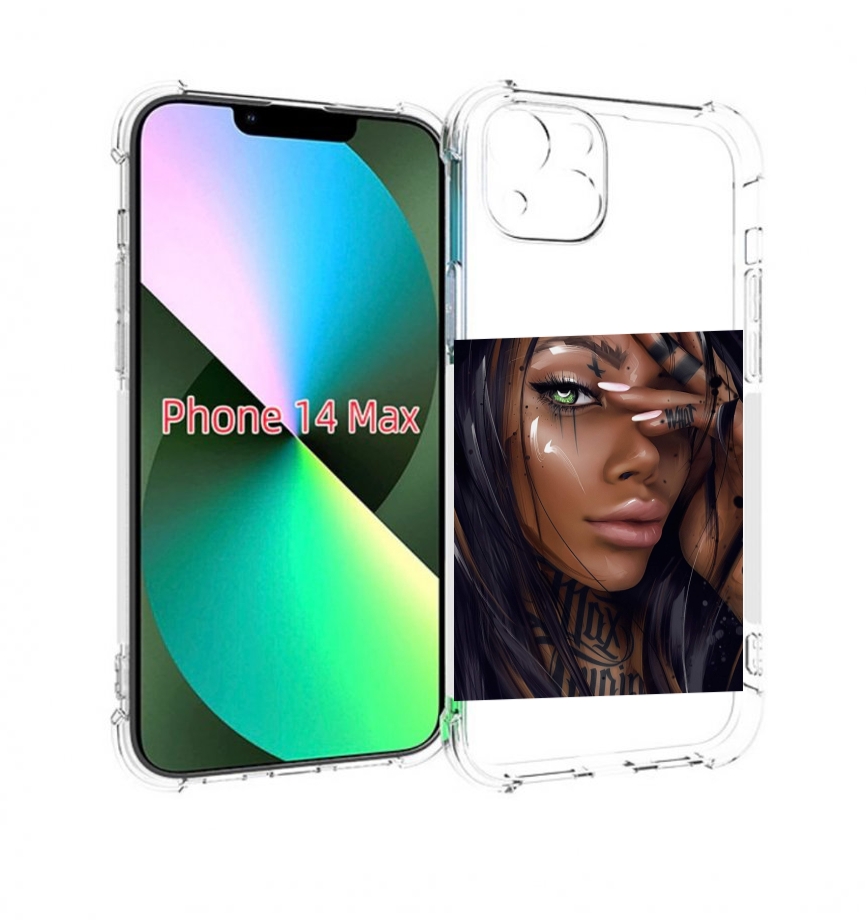 

Чехол MyPads девушка-с-зелеными-глазами-яркими для iPhone 14 Plus (6.7), Прозрачный, Tocco