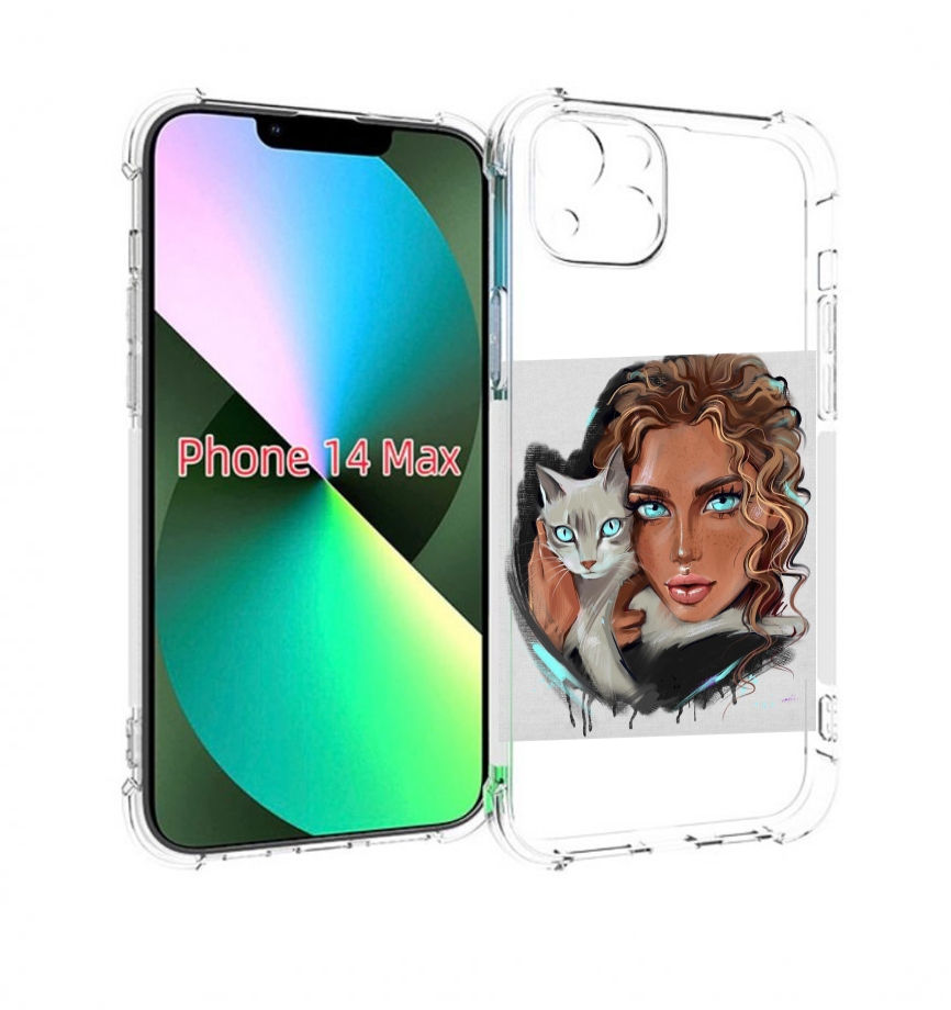 

Чехол MyPads девушка-с-котом-голубые-глаза женский для iPhone 14 Plus (6.7), Прозрачный, Tocco