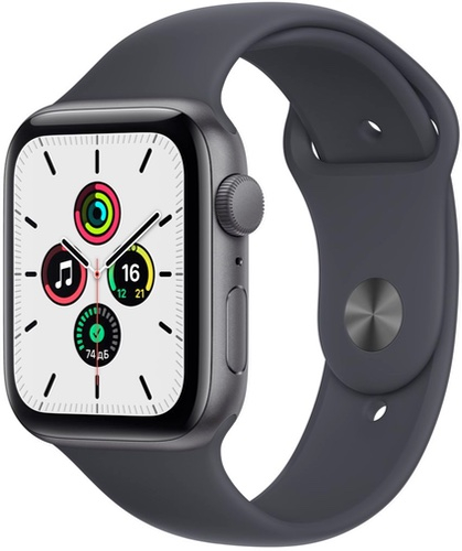 фото Смарт-часы apple watch se gps, 44mm space grey with midnight sport band