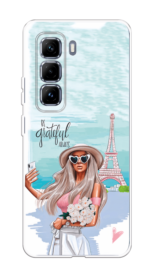

Чехол на Infinix Hot 50 Pro Plus Селфи Париж, Голубой;бежевый, 3107050-1