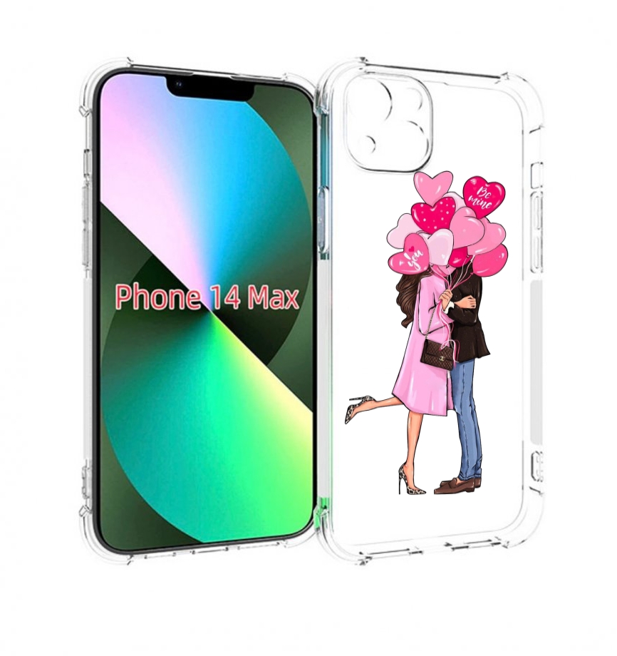 

Чехол MyPads девушка-с-парнем-сердечки женский для iPhone 14 Plus (6.7), Прозрачный, Tocco
