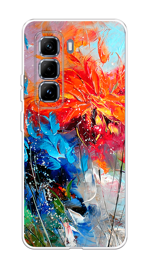 

Чехол на Infinix Hot 50 Pro Plus Абстрактные цветы, Оранжевый;синий, 3107050-1