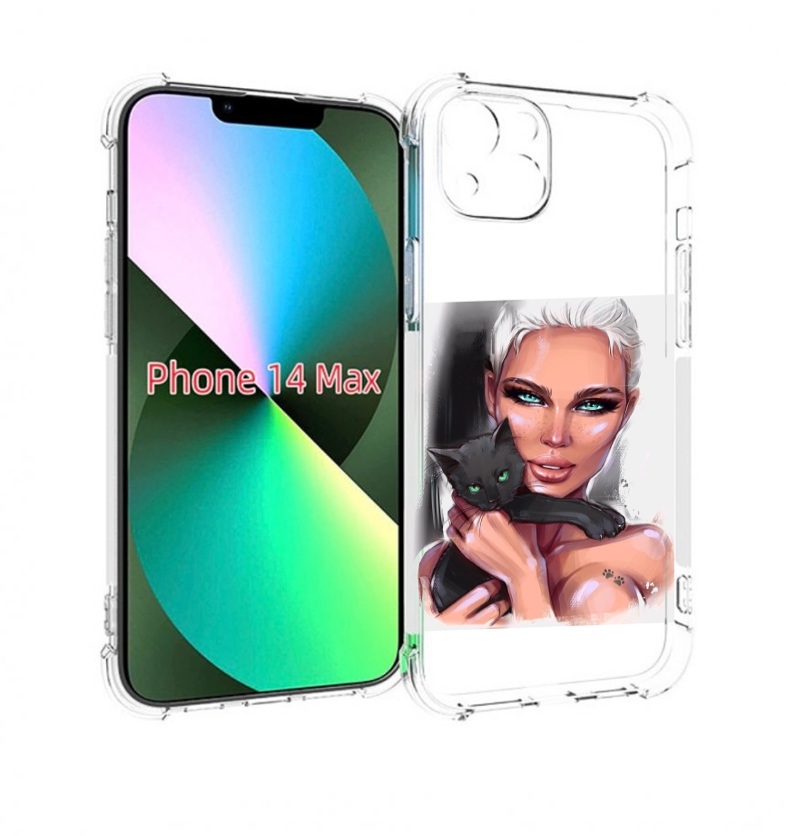 

Чехол MyPads девушка-с-черным-котиком женский для iPhone 14 Plus (6.7), Прозрачный, Tocco