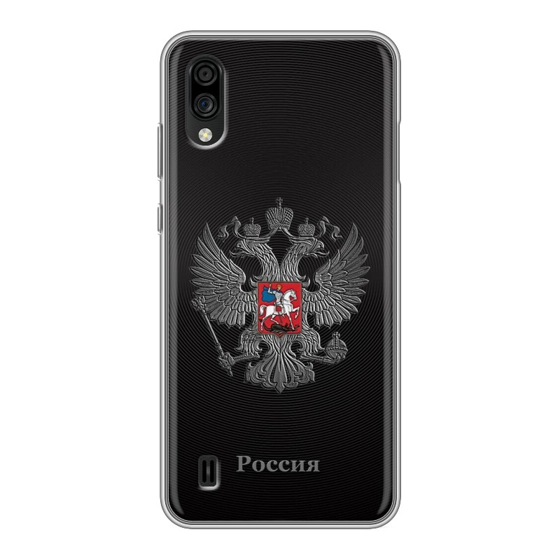 

Дизайнерский силиконовый чехол для ZTE Blade A5 (2020) герб России серебро