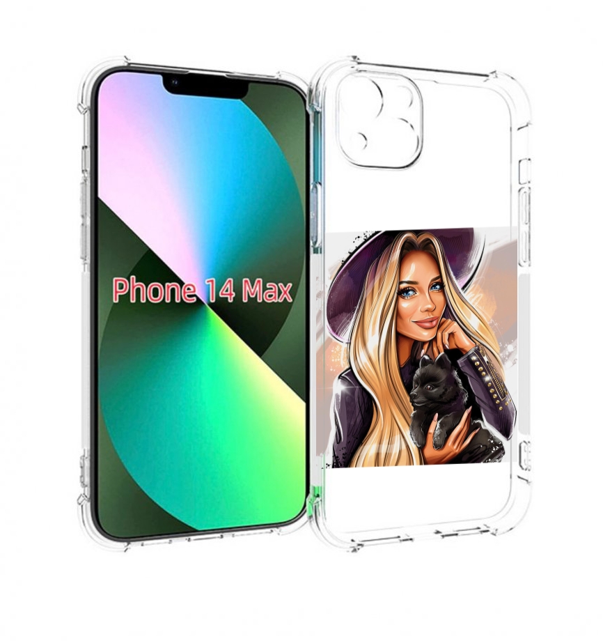 

Чехол MyPads девушка-с-черным-щенком женский для iPhone 14 Plus (6.7), Прозрачный, Tocco