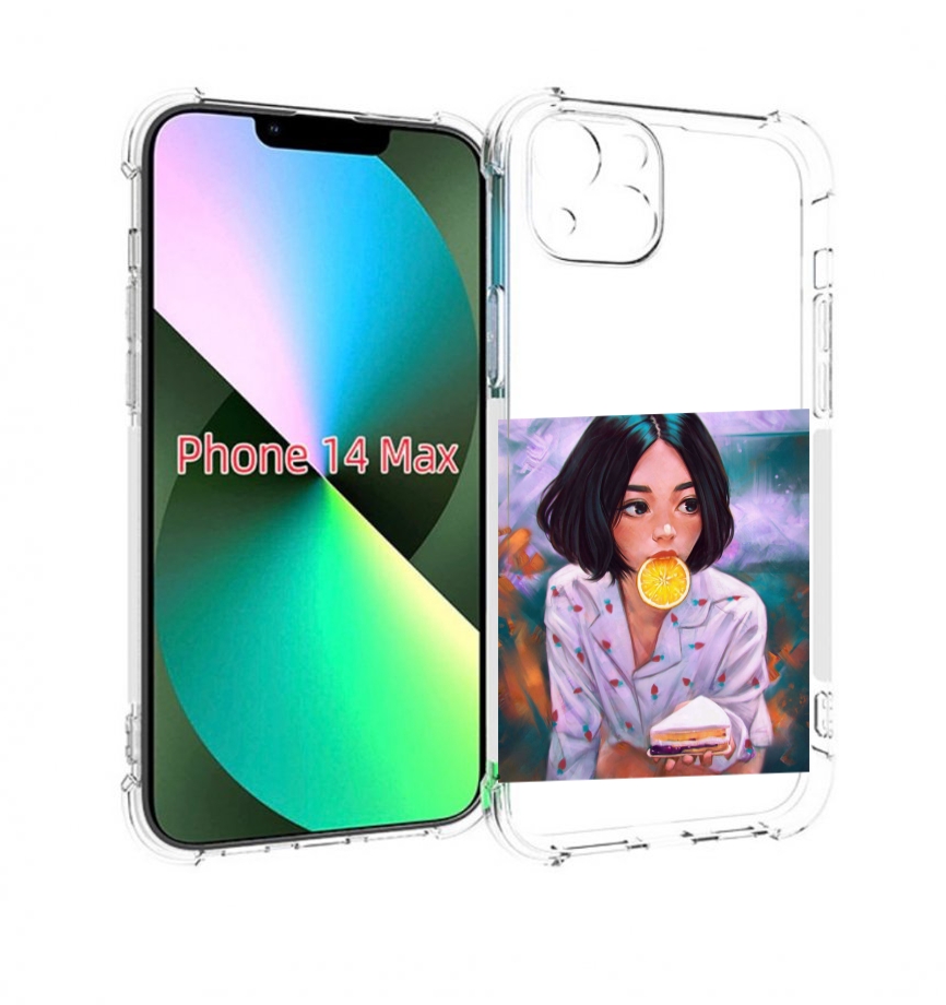 

Чехол MyPads девушка-с-чизкейком женский для iPhone 14 Plus (6.7), Прозрачный, Tocco