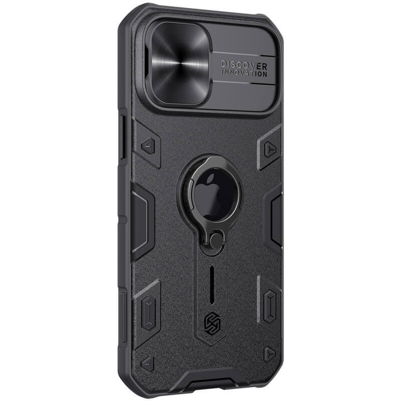 фото Чехол c защитой камеры nillkin armor для iphone 12 pro max (черный)