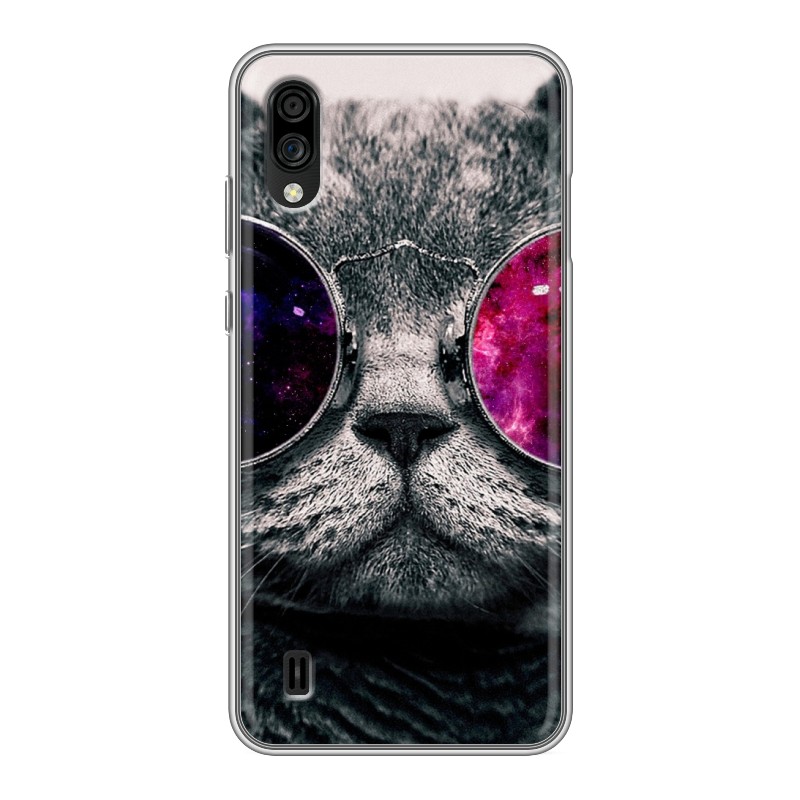 

Дизайнерский силиконовый чехол для ZTE Blade A5 (2020) Неоновый кот