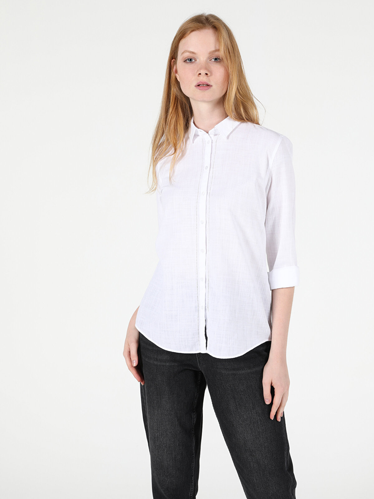 Рубашка женская Colins CL1050414_Q1.V1 белая S