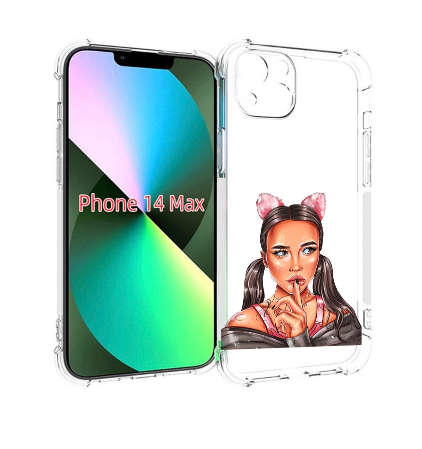 

Чехол MyPads девушка-тихо женский для iPhone 14 Plus (6.7), Прозрачный, Tocco